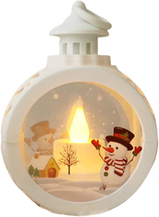 TOBILE Christmas Decorations Merry Christmas Home Decor Santa Claus Snowman Lantern Light Christmas Tree Ornament Christmas Gifts-Snowman White