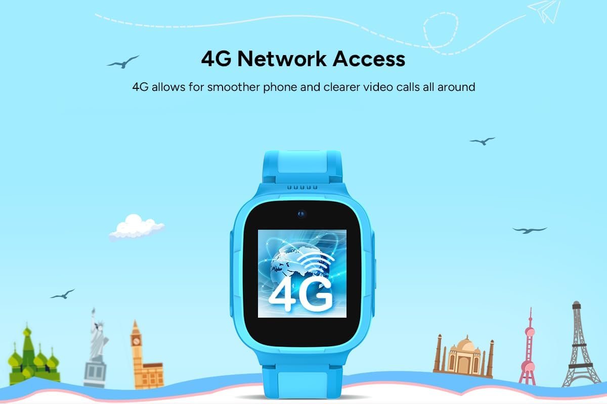 Kogan Kids 4G GPS Smart Watch with Video Calling (Blue) - KAKID4GWTBA