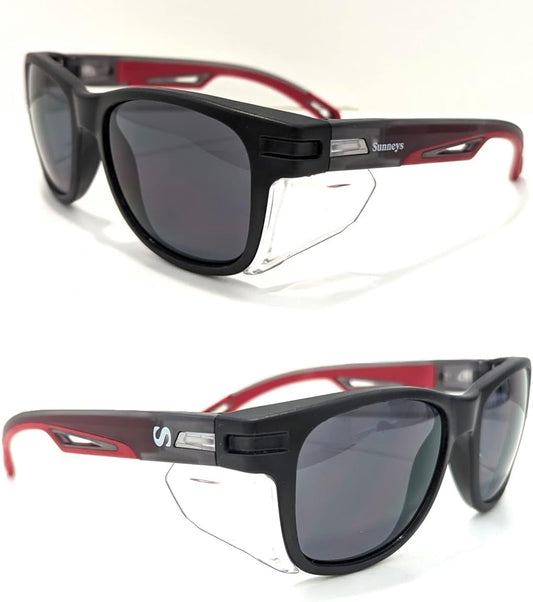Sunneys Blitz Creek Safety Glasses Side Shields Sunglasses ANSI Z87.1 Z87+ Protective Eyewear Non-Slip Anti Fog Shooting