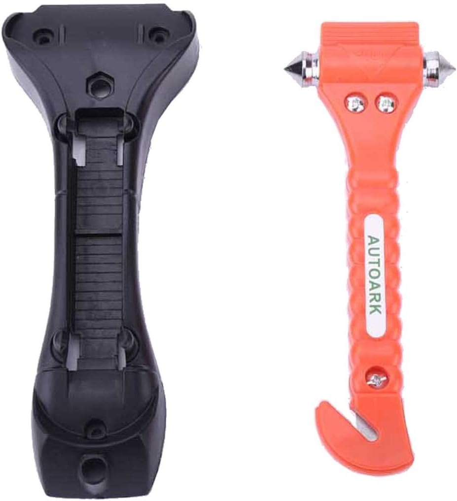 Autoark Car Safety Antiskid Hammer Seatbelt Cutter Emergency Class - Window Punch Breaker Auto Rescue Disaster Escape Life-Saving Hammer Tool,2 Pack,AZ-012