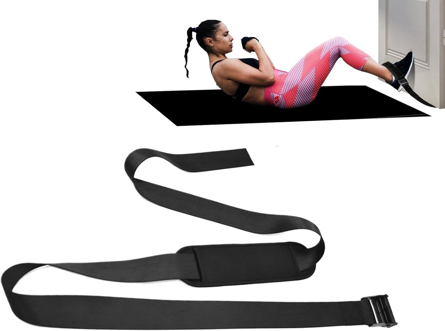 Hamstring Curl Strap - Adjustable Leg Bands | Resistance Band | Workout Equipment, Home Gym Accessories For Strength Training & Injury Prevention - 200x5cm