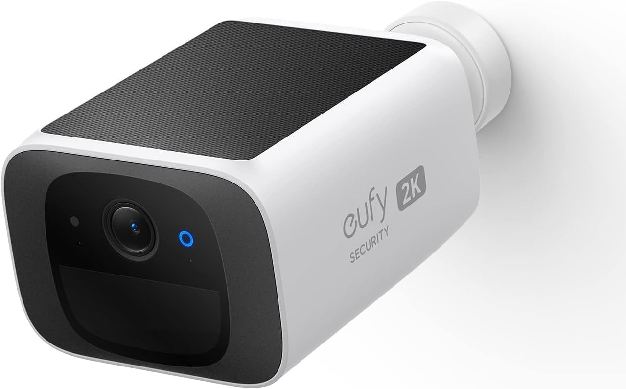 eufy Security SoloCam S220, Solar Security Camera, Wireless Outdoor Camera, Continuous Power, 2K Resolution, Wireless, 2.4 GHz Wi-Fi, No Monthly Fee, HomeBase 3 Compatible