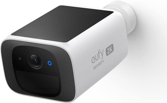 eufy Security SoloCam S220, Solar Security Camera, Wireless Outdoor Camera, Continuous Power, 2K Resolution, Wireless, 2.4 GHz Wi-Fi, No Monthly Fee, HomeBase 3 Compatible