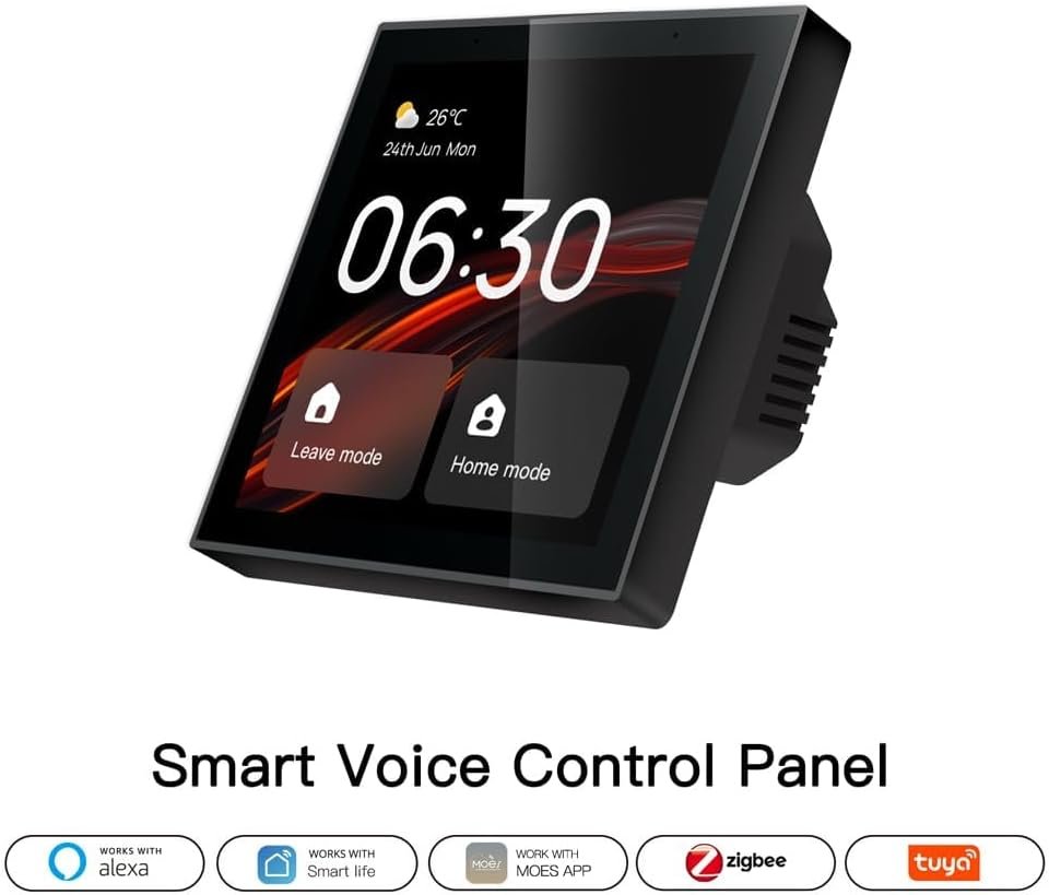 Smart Home Control Panel, Voice Control Interruptor Inteligente Smart Home with 4-inch Touch Screen for Smart Home Control