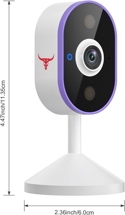 Security Cameras Wireless Outdoor, Indoor Home Camera with 2-Way Audio, Smart AI Human Detection, Color Night Vision, Cloud Storage, 2.4G WiFi