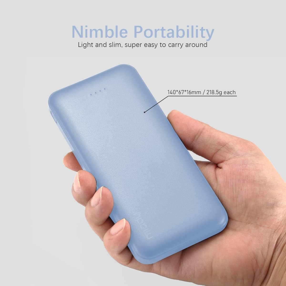 Miady 2-Pack 10000mAh Dual USB Portable Charger, USB-C Fast Charging Power Bank, Backup Battery Pack Compatible with iPhone 16/15/14/13 Galaxy S24/22 Google iPad Android etc (Blue+Pink)