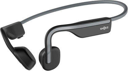 Shokz (AfterShokz) OpenMove - Open-Ear Bluetooth Sport Headphones - Bone Conduction Wireless Earphones - Sweatproof for Running and Workouts, with Sticker Pack (Grey)