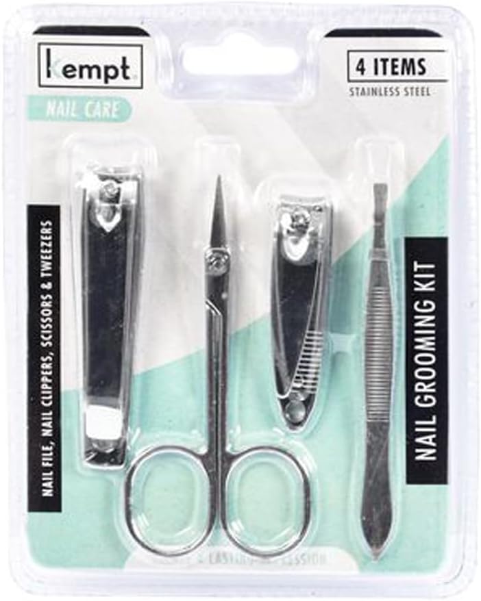 Kempt Stainless Steel Manicure Pedicure Nail Grooming Kit