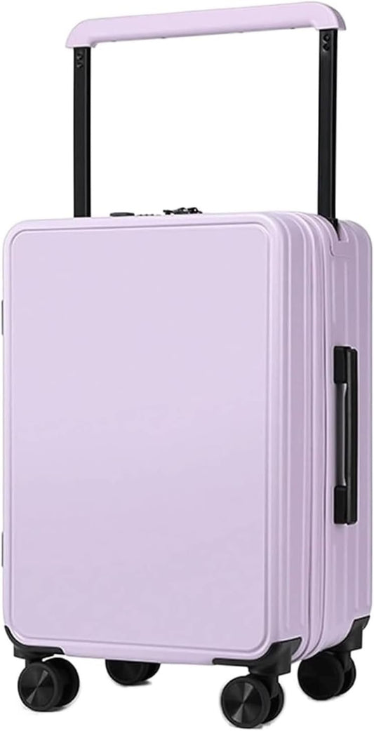 Habrur Bagaglio Valigia Trolley Interfaccia USB Valigie Trolley Bagagli Ruote Universali Lucchetto A Combinazione Doganale TSA Valigie Trolley Bagaglio a Mano (Color : Purple, Size : 20 in)
