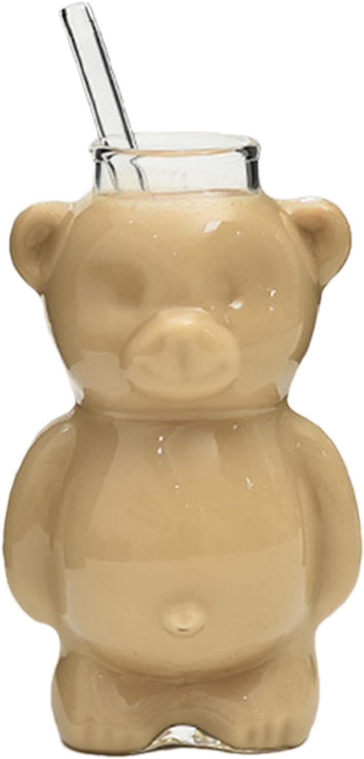 Juice Bear Bottle Drinking Cup - Drinking Coffee Bear Glasses Cup for Juice - 300ml Espresso Beer Cup, Milk Cup Bear Mug for Coffee, Milk Tea, Juice