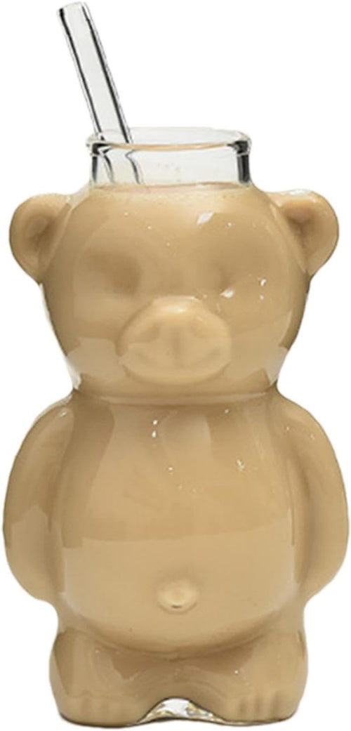 Juice Bear Bottle Drinking Cup - Drinking Coffee Bear Glasses Cup for Juice - 300ml Espresso Beer Cup, Milk Cup Bear Mug for Coffee, Milk Tea, Juice