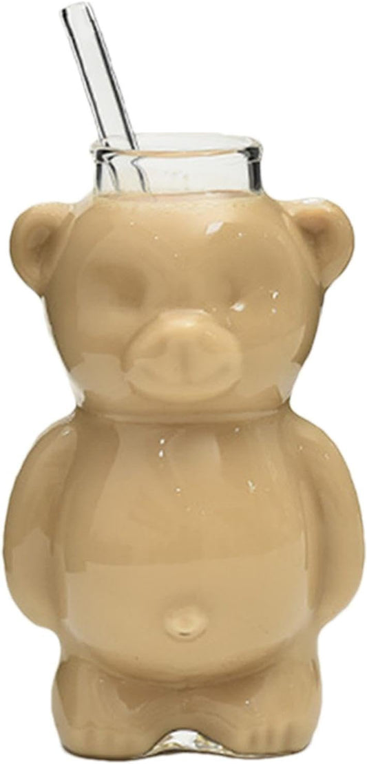 Juice Bear Bottle Drinking Cup - Drinking Coffee Bear Glasses Cup for Juice - 300ml Espresso Beer Cup, Milk Cup Bear Mug for Coffee, Milk Tea, Juice