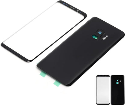 Rear Front Glass Replacement for Samsung S9 G960 Replacement Phone Rear Back Glass Cover Front Screen Glass Lens for Samsung S9 G960 Mobile Phone. G960 Phone Rear Ba (Black)