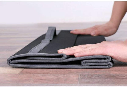 HOMSFOU Felt Car Trunk Storage Bag with Lid, Tools Organizer Foldable Driving Bag Non Slip Storage Pouch for Car 1pcs (Black)