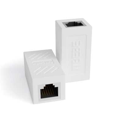 ITBEBE RJ45 in-Line Coupler Connector Cat6 Cat5e Ethernet Network Cable Extender Adapter (2-Pieces, White)