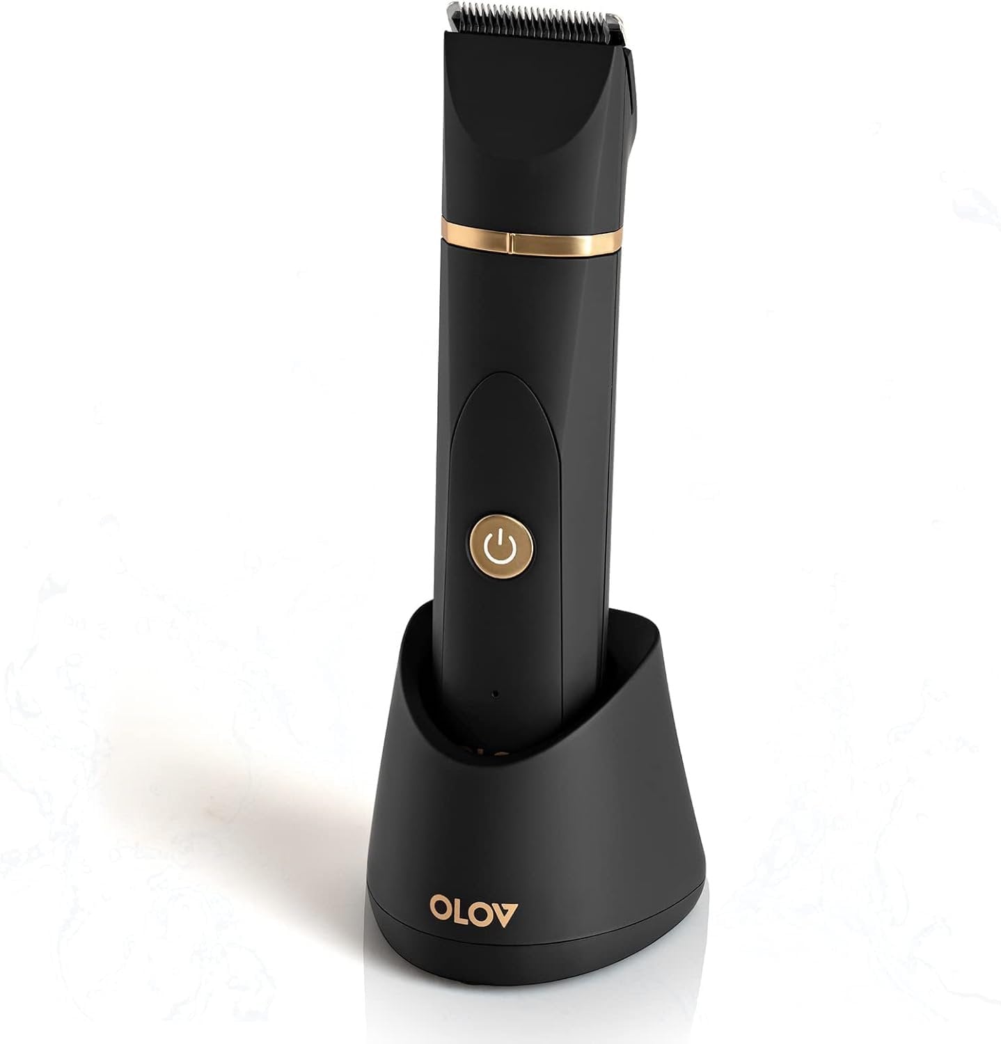 OLOV Electric Groin Hair Trimmer - Ball Trimmer for Men - Nose Hair Trimmer, Replaceable Ceramic Blade Heads, USB Recharge Dock & Nosetrimmer Head, Waterproof Male Hygiene Razor