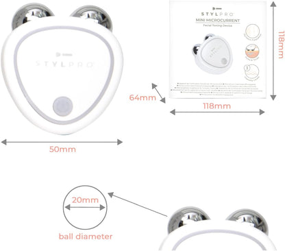 STYLPRO Mini Microcurrent Facial Toning Device – Firming & Lifting, Non-Invasive, Long Lasting, Time Saving, Home Facial, Microcurrent Technology, 3 Intensity Settings, Rechargeable, Portable