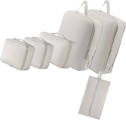 6PCS Travel Organizer Set On Luggage Essential Packing Cube Set Sturdy Luggage Organization Bag for Family Travel