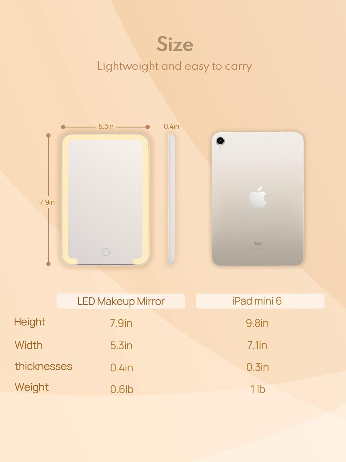 Qislee Magnetic Locker Mirror, Desk Makeup Mirror with Light and Foldable Stand, 3 Color Modes Touch Dimming, Perfect Travel Accessory, White