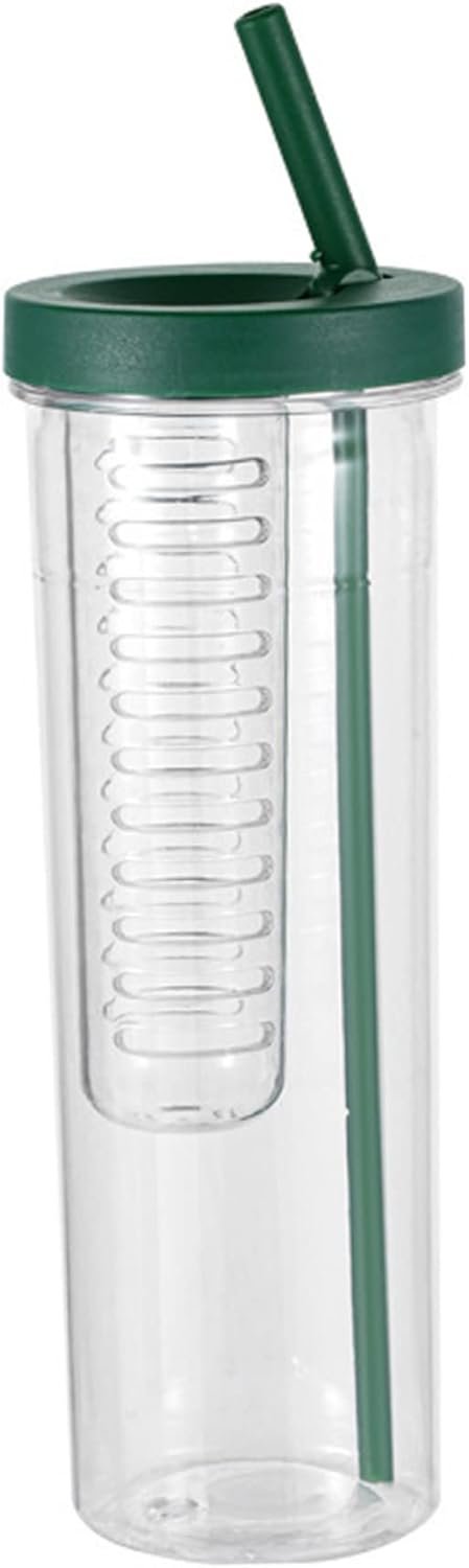 Water Bottle With Fruit Infuser Leak-Proof Infuser Water Bottle Clear 800ML Drinking Cup With Straw for Fruit Iced Coffee Bubble Tea Infuser Water Bottles Clear Water Bottle Drinking Cup With StrawWat