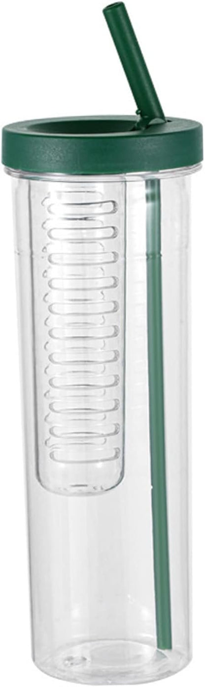 Water Bottle With Fruit Infuser Leak-Proof Infuser Water Bottle Clear 800ML Drinking Cup With Straw for Fruit Iced Coffee Bubble Tea Infuser Water Bottles Clear Water Bottle Drinking Cup With StrawWat