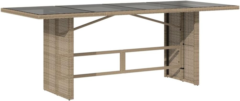 vidaXL 9-Piece Poly Rattan Garden Dining Set - Beige/Cream - Adjustable Recliners - Outdoor Patio/Deck/Backyard - Cushions & Tempered Glass Tabletop