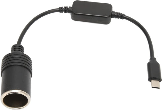 Cigarette Lighter Socket Cable Adapter, 5V USB C Male to 12V Converter Female Power Adapter for Car Cigarette Lighter for Car Electronic Accessories