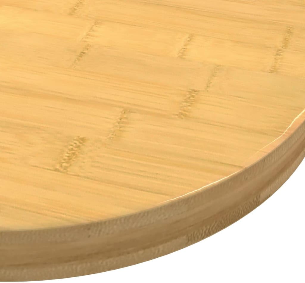 Round Bamboo Dining Table Top Replacement, 90 x 4 cm, Commercial Use, Coffee Table for Restaurants, Hotels & Desks, Brown Bamboo Surface