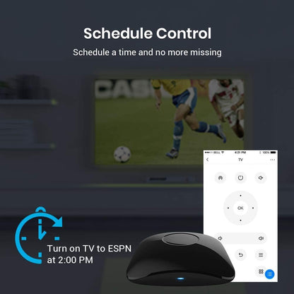 BroadLink RM4 pro IR RF Remote Control Hub with Sensor Cable - WiFi Smart Controller for Home Automation, TV, Ceiling Fan, Curtain Remote, Works with Alexa, Google Assistant, IFTTT, Siri