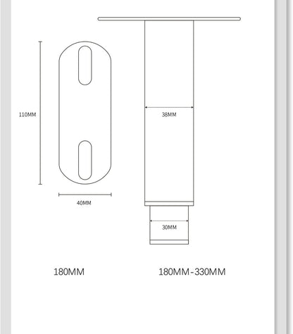 Sqxaldm Adjustable Sofa Bed Legs 18-33 cm Legs for Slatted Base Metal Bed Feet Retractable Legs for Personal Furniture DIY Furniture Leg Colour: Black (2 Pieces)