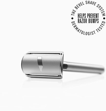 Bevel Safety Razor with Brass Weighted Handle and 10 Double Edge Safety Razor Blade Refills, Single Blade Razor for Men, Designed for Coarse Hair to Prevent Razor Bumps, Black