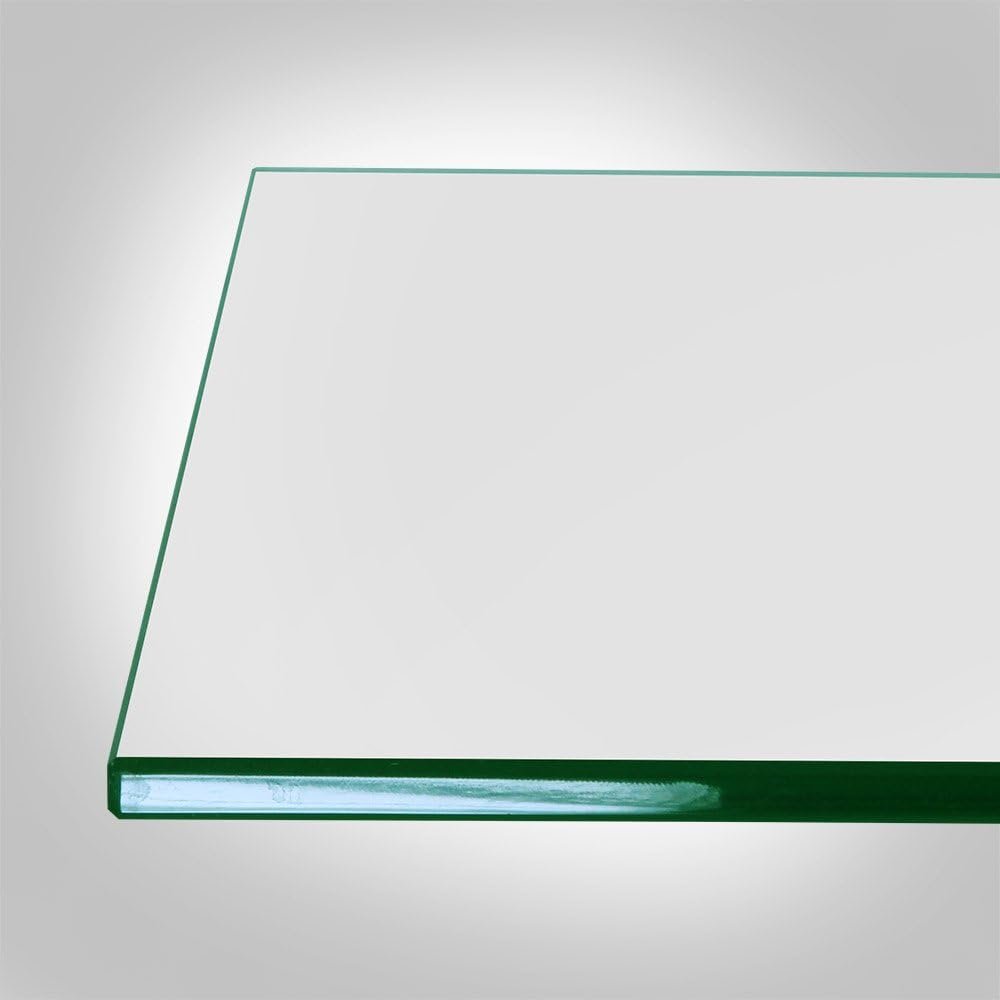 Dulles Glass 24 inch Square Glass Table Top - Tempered - 1/4" Thick Glass Surface, Safe Flat Polished, Eased Corners, Multipurpose for Dining Table, Patio, Coffee and End Table