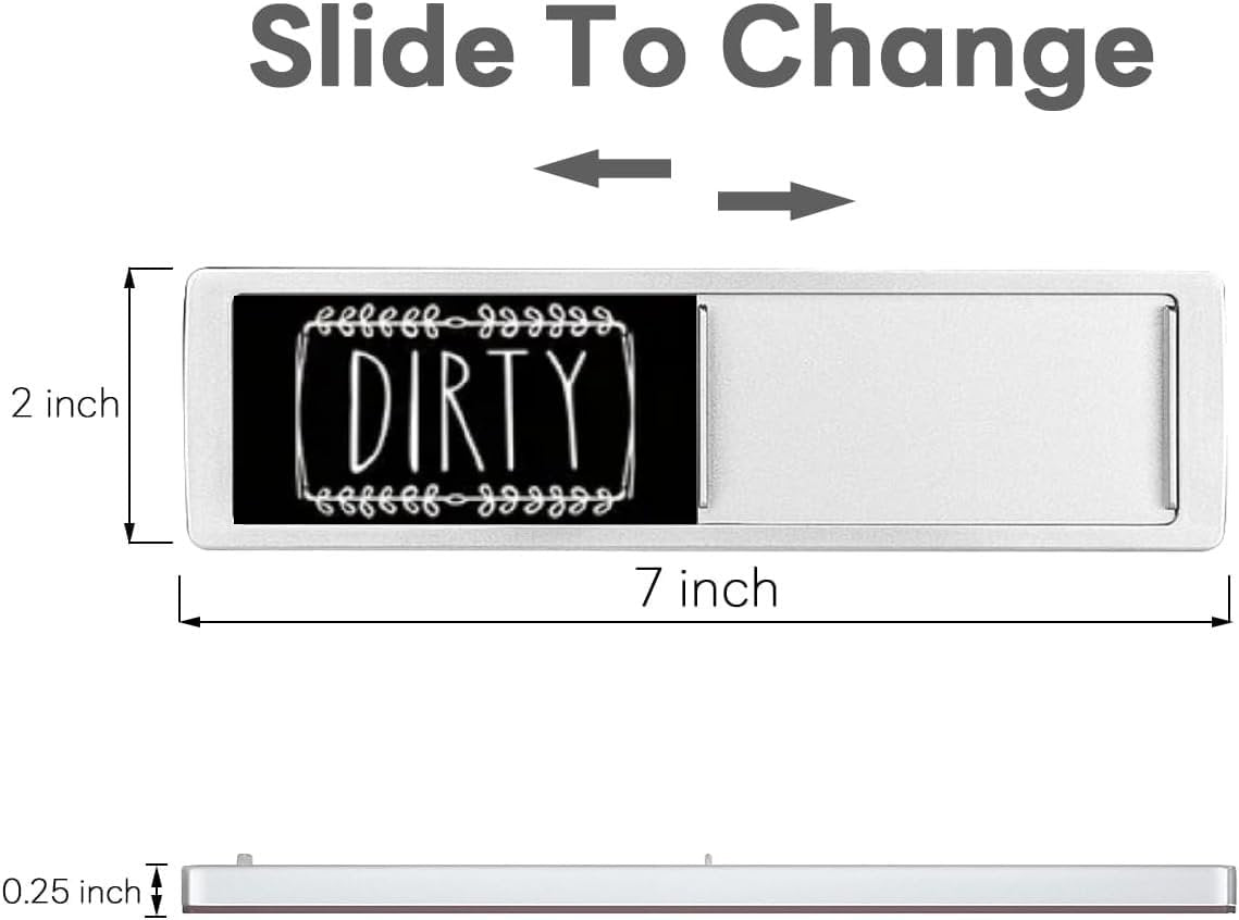 Stylish Dishwasher Magnet Clean Dirty Sign Ideal Clean Dirty Magnet for Dishwasher and Kitchen Organization - Lovely Kitchen Gadgets/Accessories - Nice Office, Farmhouse, Home Décor - Sliver