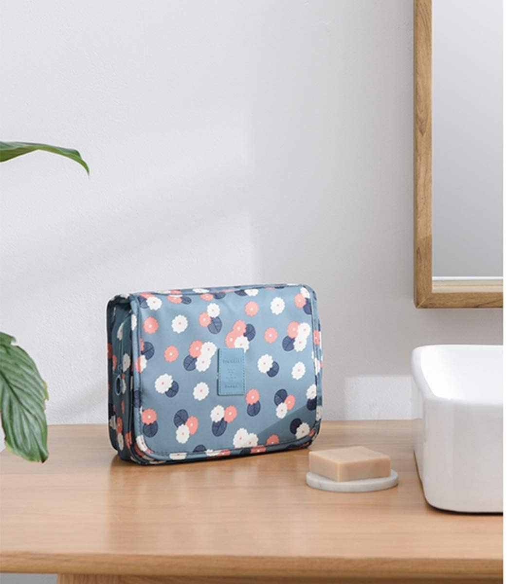 Hanging Travel Toiletry Bag, Foldable Cosmetic Organizer, Waterproof Wash Bag With Hook for Skincare, Makeup, Hygiene - Travel Organizer