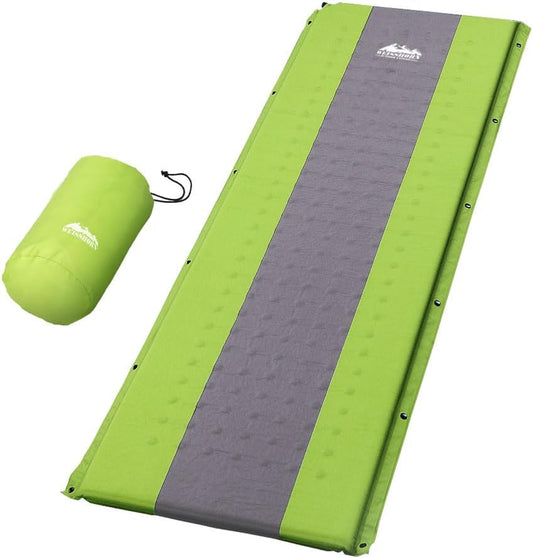 Weisshorn Single Camping Air Mattress, Self Inflating Blow Up Mattresses Bed Sleeping Pad Mat Outdoor Tent Caravan Road Trip Travel Hiking Gear, with Carry Bag Water Resistant Green