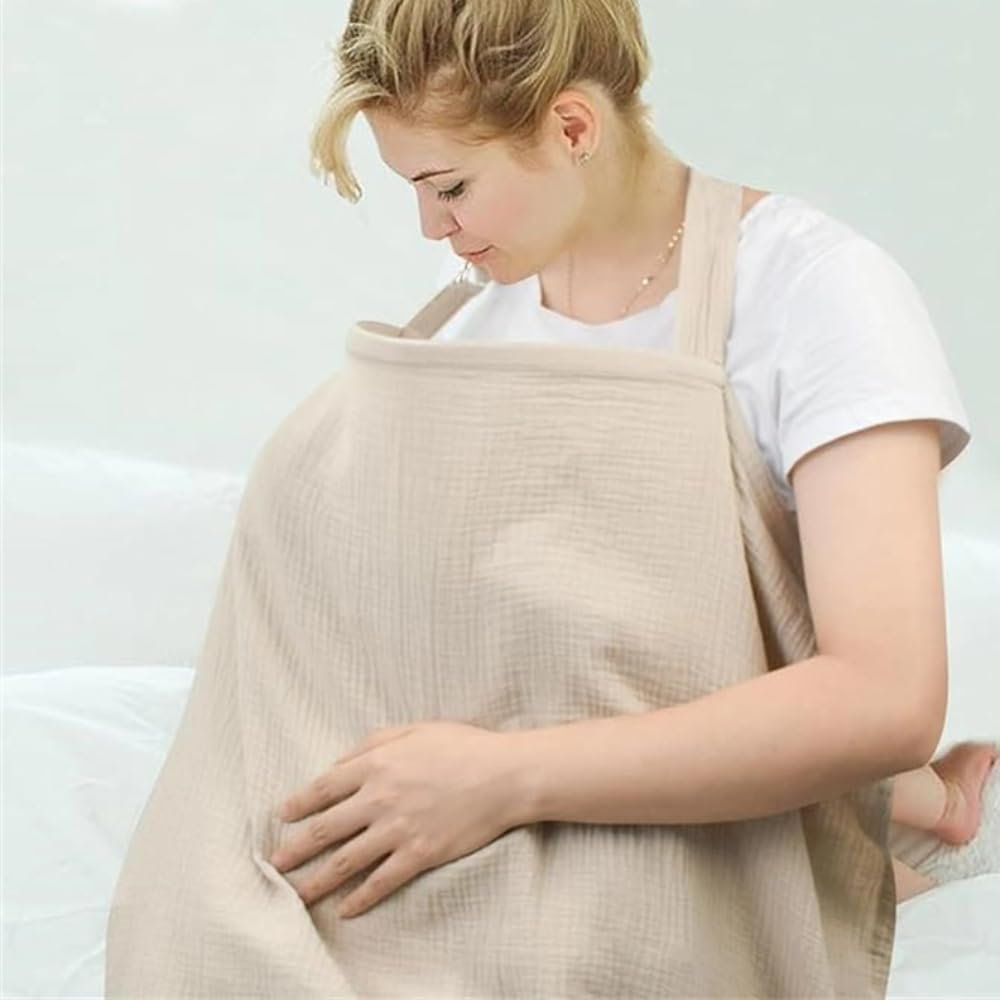 Poemtian Nursing Cover for Baby Breastfeeding Nursing Cover Poncho for Privacy Multi-use Adjustable Nursing Apron Cover Soft and Breathable Breastfeeding Supplies for Mother