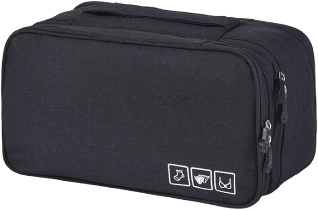 Travel Underwear Organizer, Travel Bra Organizer Bag, Used for Underwear Compartment Box, Bras, Socks, Handkerchiefs and Ties (Black)