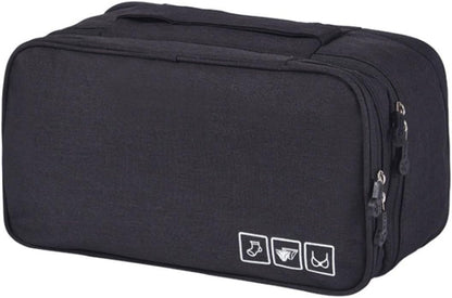 Travel Underwear Organizer, Travel Bra Organizer Bag, Used for Underwear Compartment Box, Bras, Socks, Handkerchiefs and Ties (Black)