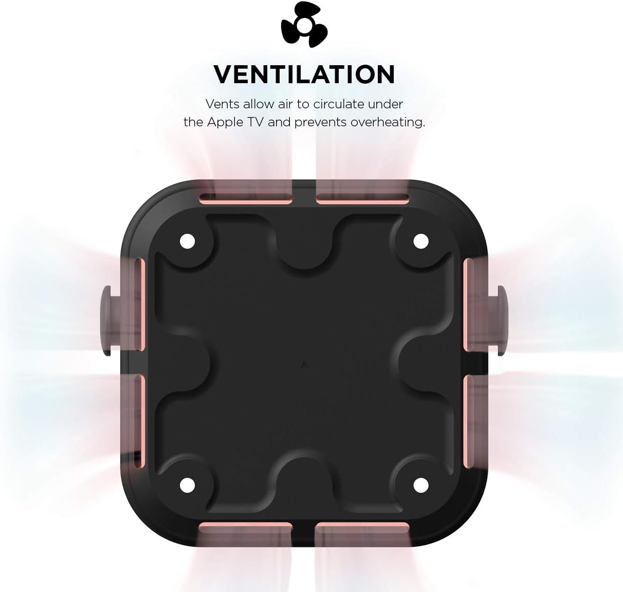 elago Apple TV Mount - Easy Installation : Magnet/Screw/Strap, Premium Silicone - Compatible with Apple TV 4K (2021) / HD and All Models [Not Compatible with Apple TV (2022)]