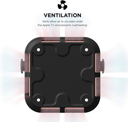 elago Apple TV Mount - Easy Installation : Magnet/Screw/Strap, Premium Silicone - Compatible with Apple TV 4K (2021) / HD and All Models [Not Compatible with Apple TV (2022)]