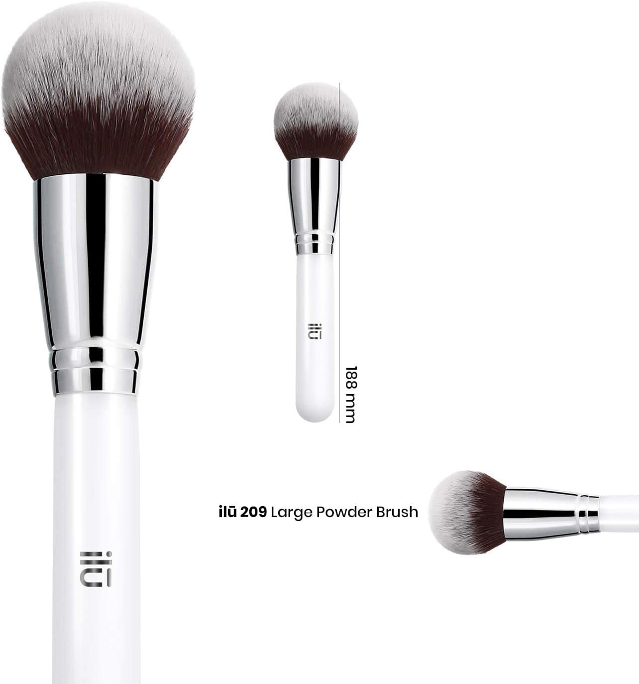POWDER Big Brush 209 1u Soft Synthetic Wood Handle Easy Cleaning Gift for Artist Makeup Accessories Beauty Visage