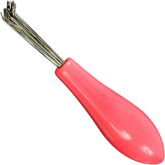 Hair Brush Cleaner, Small Cleaning Tool, PVC Wire Rake with Handle, Easy Dust and Lint Removal, Design, Ideal for Haircut Styling, Barber Use, and Daily Grooming Accessories, 9x1.7cm