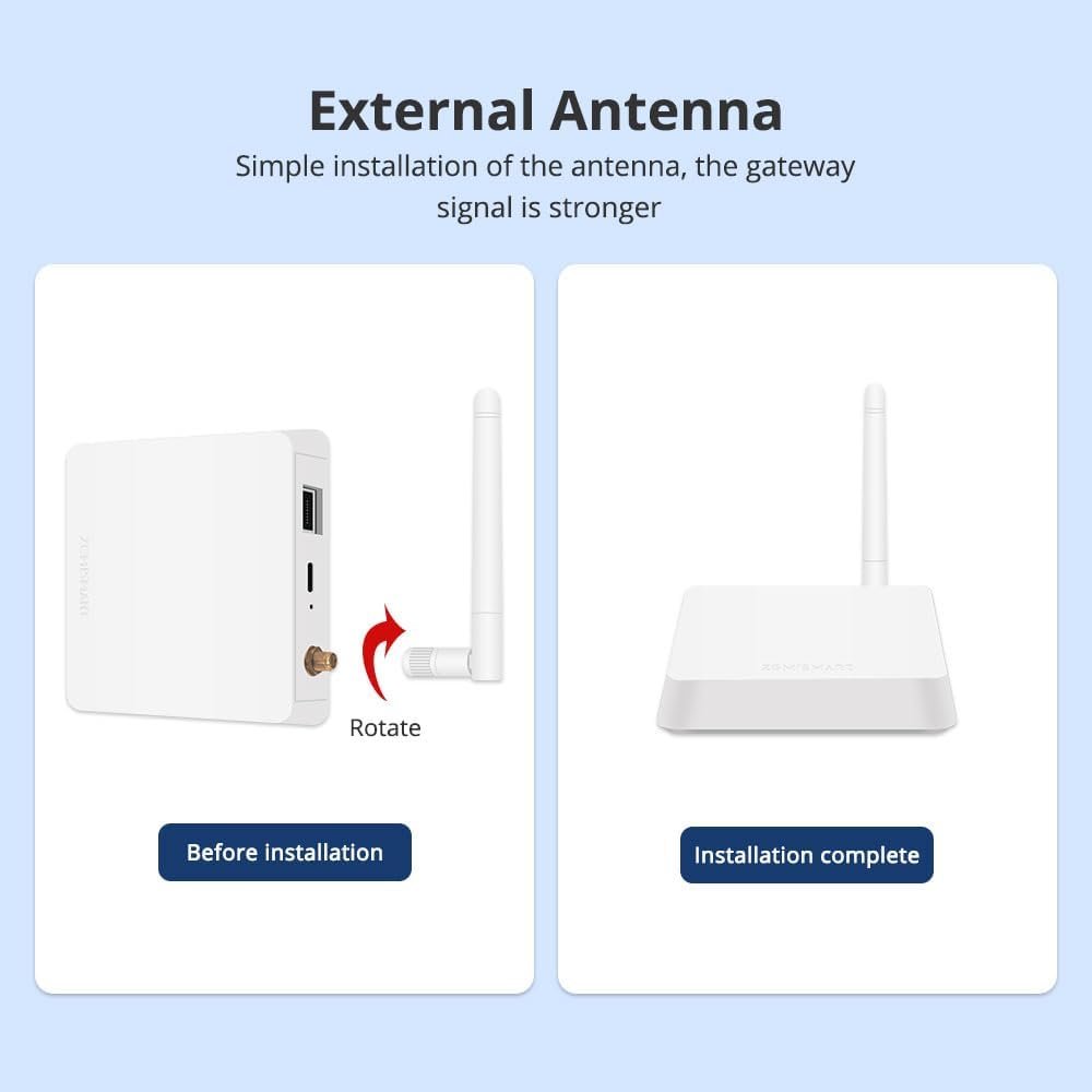 Tuya Zigbee 3.0 Hub Gateway with Antenna for Smart Home Automation, Compatible with Alexa/Google Home, Work with Tuya ZigBee Smart Devices
