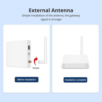 Tuya Zigbee 3.0 Hub Gateway with Antenna for Smart Home Automation, Compatible with Alexa/Google Home, Work with Tuya ZigBee Smart Devices