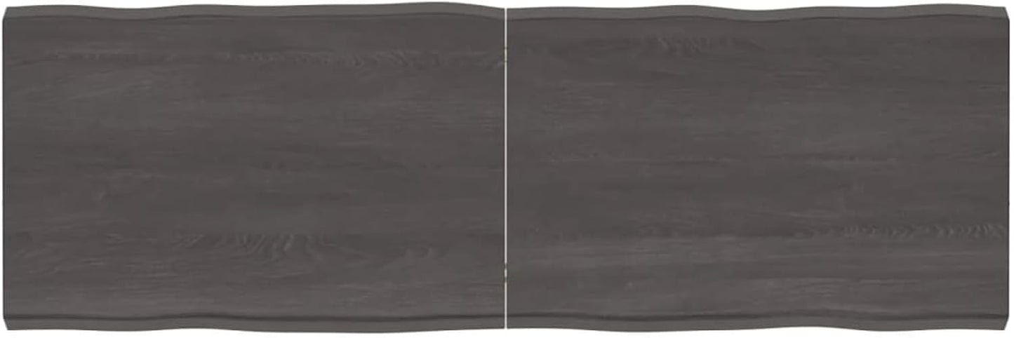 Solid Wood Tabletop, Dark Brown, 180 x 60 x (2-6) cm, Live Edge, Replacement for Kitchen Coffee Table, Dining Table, Desk Top, Durable Surface, Versatile Use