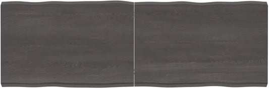 Solid Wood Tabletop, Dark Brown, 180 x 60 x (2-6) cm, Live Edge, Replacement for Kitchen Coffee Table, Dining Table, Desktop Surface, Countertop