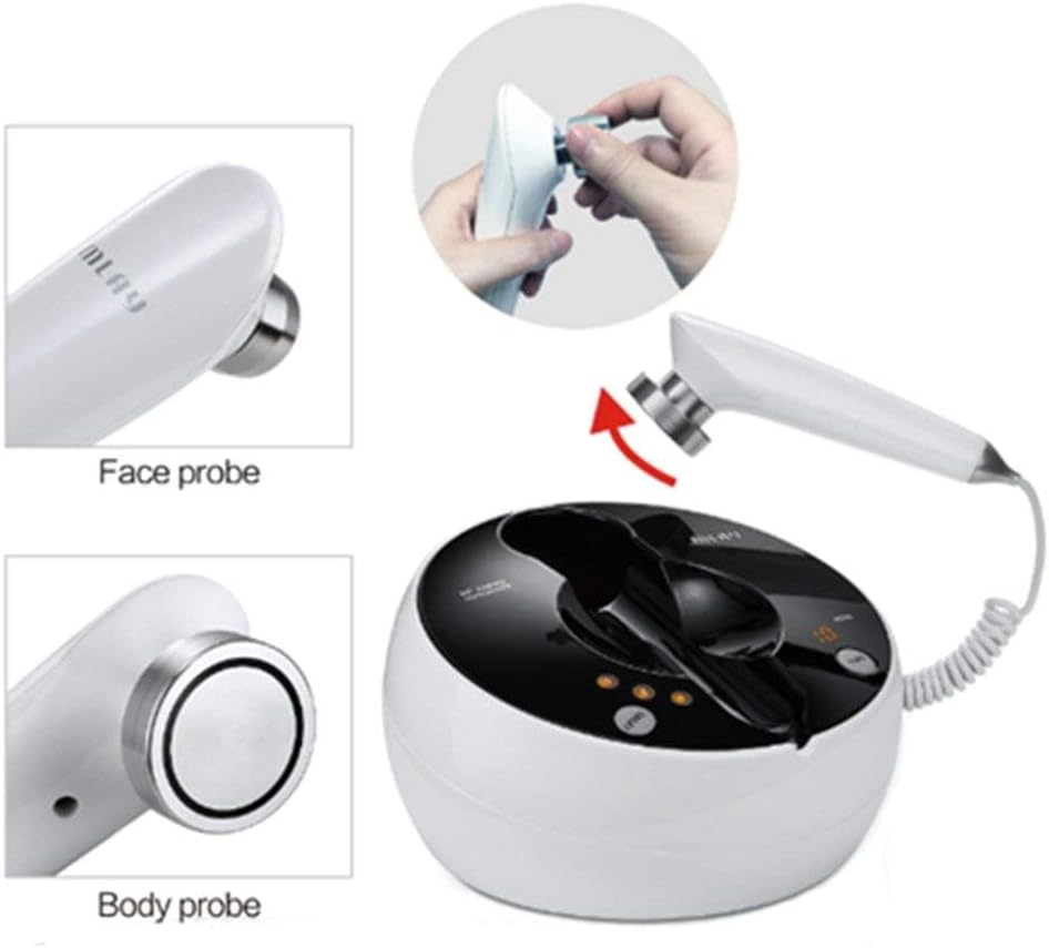 MLAY RF Radio Frequency Facial And Body Skin Care Machine - Skin Care Tools, Face Sculpting Tool, Neck Face Massager - Professional Home RF Lifting Skin Care Device - Salon Effects/More Safe (White)