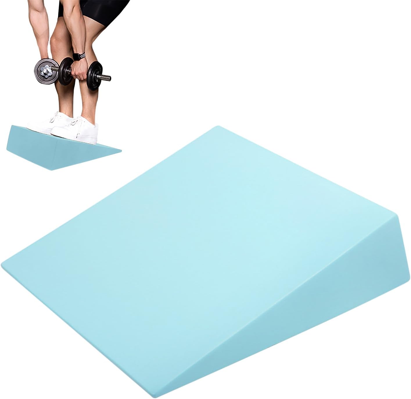 Slant Board Calf Stretching, Non-Slip Yoga Wedge, 12.8x11.81 Inches with High-Density Eva Foam, Portable Fitness Gear for Men Women, Professional Grade Workout, Black Blue