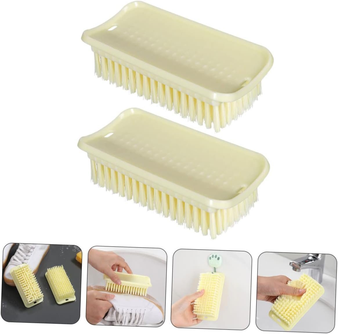 GLEAVI Home Cleaning Essential 2-Piece Soft Bristle Brush Set for Shoes Laundry and More and Easy to Use