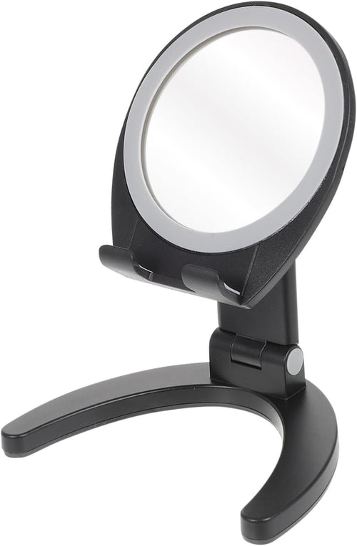 CHILDWEET Adjustable Mobile Phone Holder Desk Phone Stand Mirror Folding Design Compact for Travel for Live Streaming Entertainment